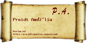 Preidt Amália névjegykártya